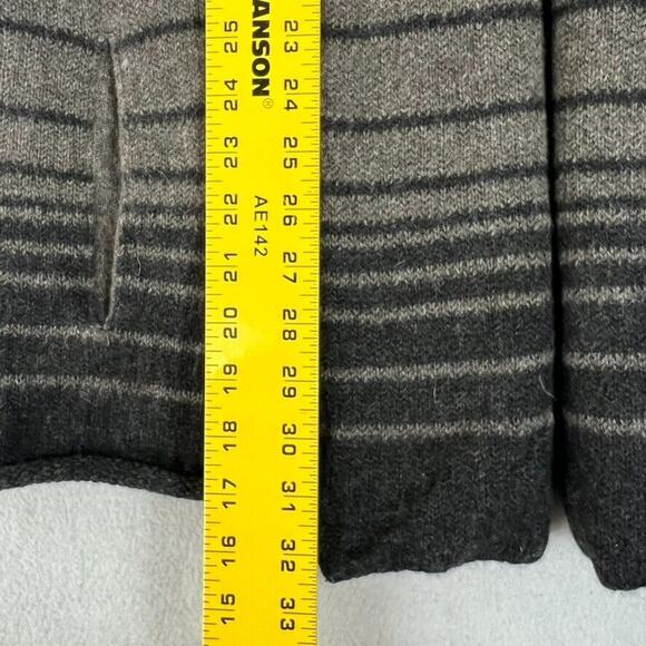 VINCE Cardigan Sweater Women S Sophie Hooded Striped Oversized Grey Black Alpaca - Picture 7 of 10